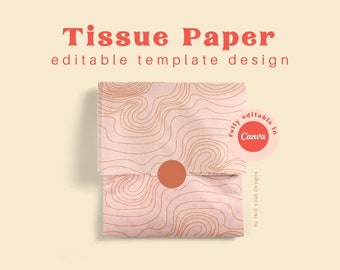 Contour lines Pattern Tissue/Wrapping Paper Design, Editable in Canva