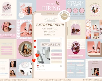 Chic Entrepreneur Post Essentials Instagram Templates | Fully editable Canva Content