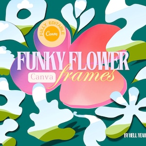 Funky Flowers Canva Frames Bundle