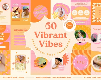 Plantillas de publicaciones vibrantes de Canva, plantillas de Instagram para comercio electrónico