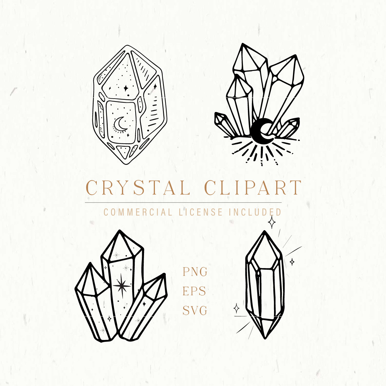Crystal Clipart Set Boho Clipart Set .eps .png SVG Crystal Etsy Australia