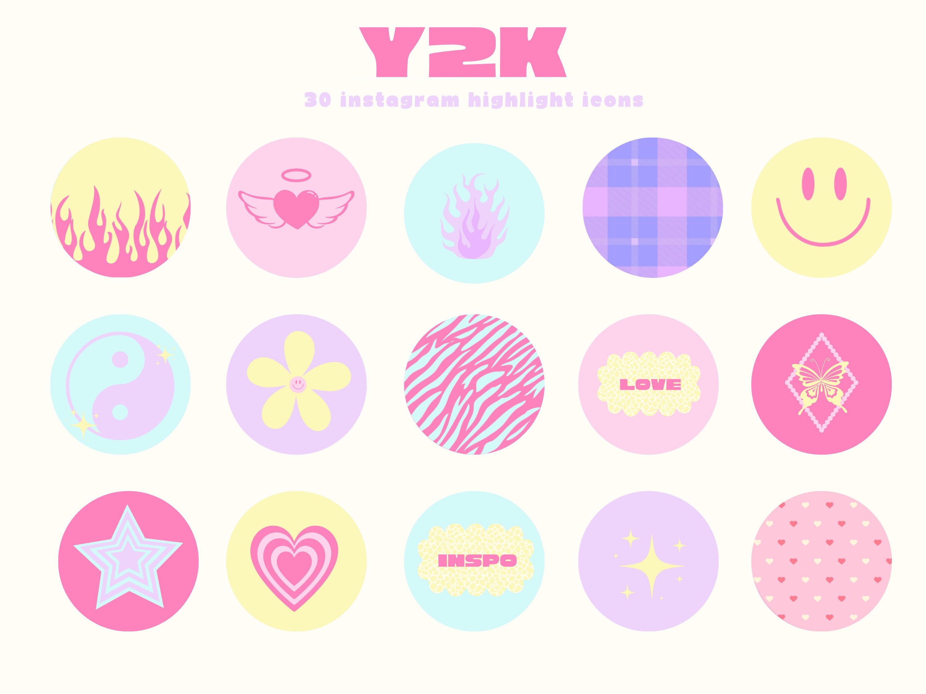 hvnter. on Instagram: “y2k Icon Pack 💫 includes 80 vectors/png's (1200ppi)  will be availabl…