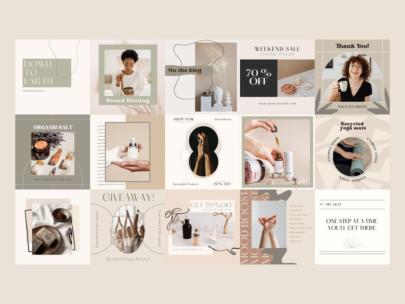 Down to Earth Instagram Post Templates Fully Editable in - Etsy