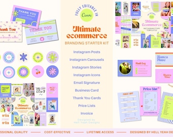 Cool Ecommerce Branding Starter Kit | Fully Editable Brand Templates in Canva