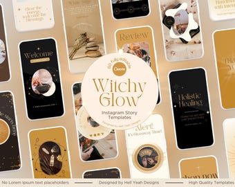 Witchy Glow | 60 Editable Instagram Story Templates for Canva