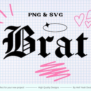 Y2K Brat SVG, 2000s Aesthetic PNG Graphics