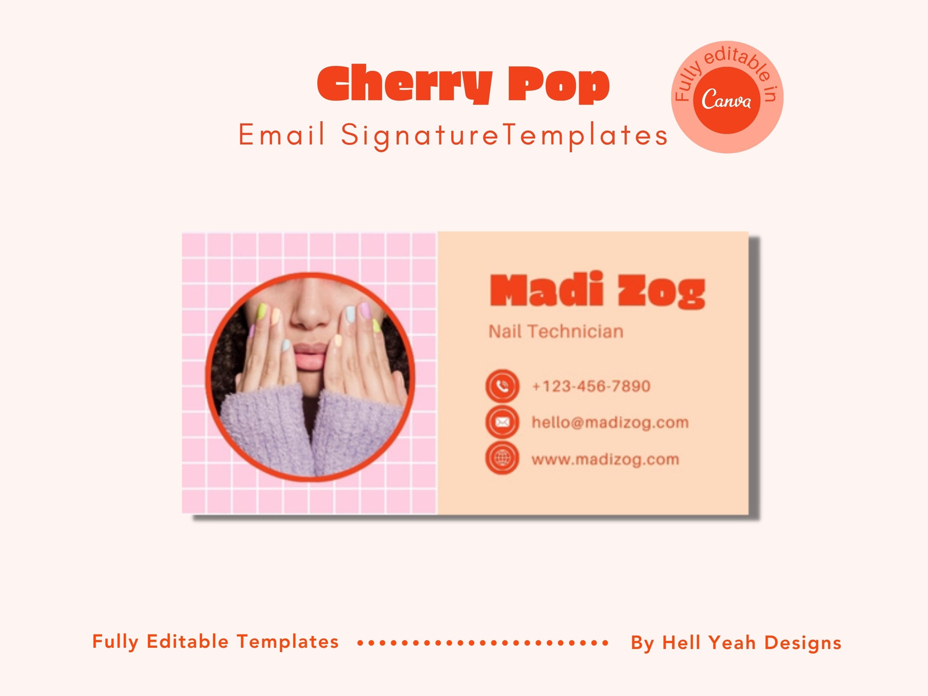 Cherry Pop Email Signature Template Design, Edtable in Canva - Etsy