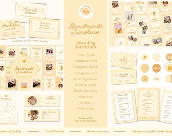 Handmade Sunshine Branding Starter Kit | Fully Editable Canva Brand Templates