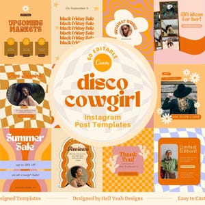 60 Disco Cowgirl Instagram Post Templates Canva