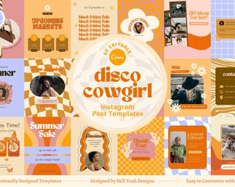 60 Disco Cowgirl Instagram Post Templates Canva