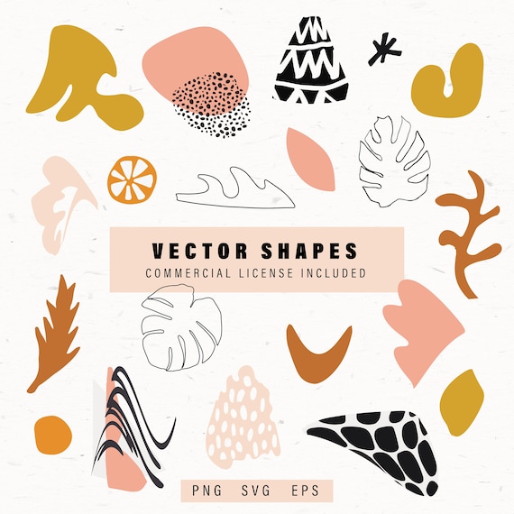 Abstract Vector Shapes: Modern Clipart Set (SVG, EPS, PNG)