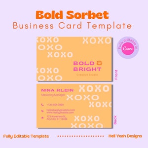 Bold Sorbet Business Card Canva Template