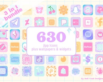 630+ Funky Pastel App Icon Packs IOS