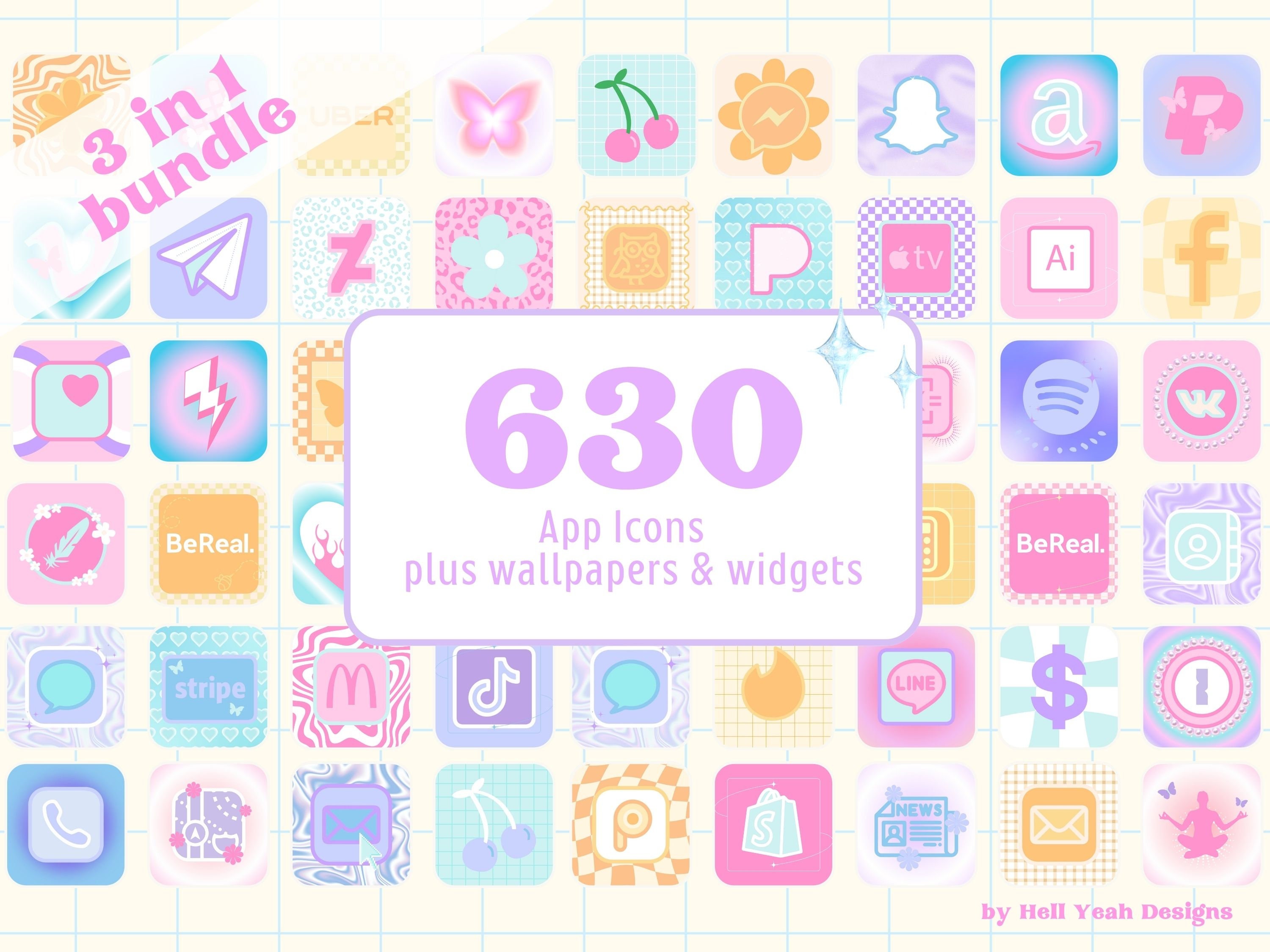 630+ Funky Pastel App Icon Packs IOS - Etsy