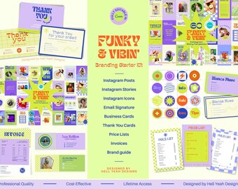 Funky & Vibin Branding Starter Kit | Fully Editable Canva Templates | Brand Guide Included
