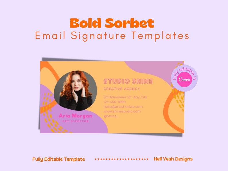 Bold Sorbet Email Signature Template Design, Edtable in Canva - Etsy ...