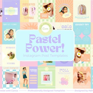 Plantillas de publicaciones de Canva con colores pastel imagen 1