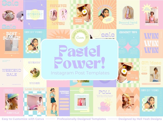 Pastel Power Canva Post Templates
