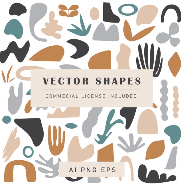 Abstract Vector shapes set, Brand Elements, Modern shapes clipart, Graphic design Elements, Abstract PNG Shapes, COMMERCIAL LICENSE