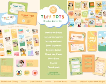 Tiny Tots Branding Starter Kit | Fully Editable in Canva | Brand Guide Included!