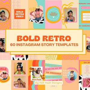 Bold Retro Instagram Story Templates Canva, Retro Instagram Templates