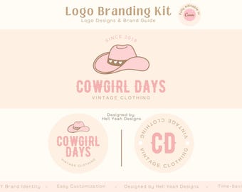 Cowgirl Hat Logo Suite | Editable Canva Templates
