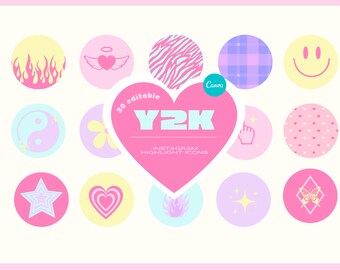 Y2K Instagram Highlight Covers Templates CANVA