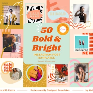 50 Bold & Bright Instagram Post Templates Canva