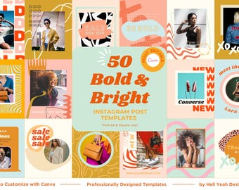 50 Bold Bright Instagram Post Templates Canva