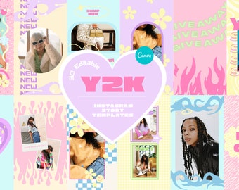 Y2K Instagram Story Templates: Trendy Pastel Canva Designs