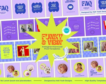 Funky & Vibin' Instagram Carousel Post Templates | Canva Templates