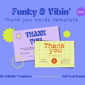 Funky Thank You Card Template: Editable Canva Design (6x4 inch)