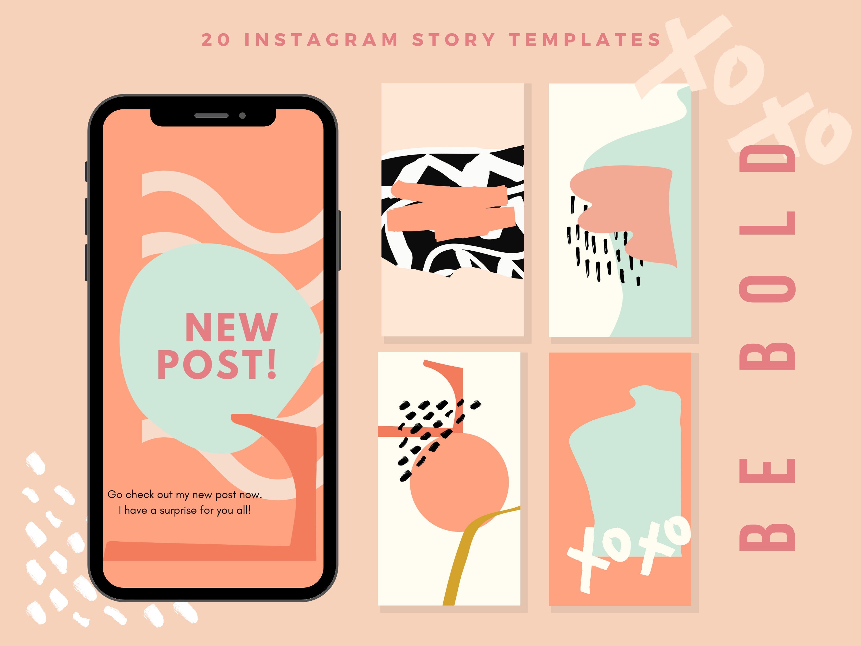 Instagram STORY Template BACKGROUND Bright & Bold Story - Etsy New Zealand