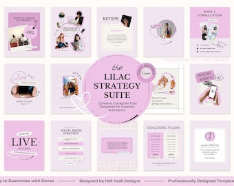Lilac Strategy Suite Instagram Post Templates | Fully Editable in Canva