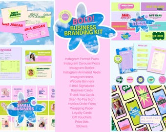 Ultimate BOLD Branding Kit | Editable Brand Identity for Small Businesses Start Ups | Canva Templates