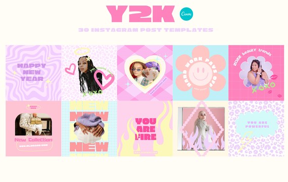 Pink Y2K Aesthetic Fashion Instagram Pack Graphics - YouWorkForThem