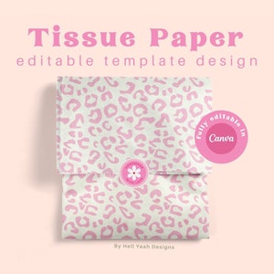 Design di tessuto/carta da regalo con motivo leopardato, modificabile in Canva