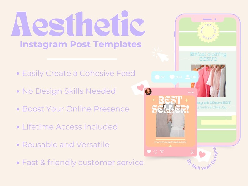 Plantillas de publicaciones de Canva con colores pastel imagen 2
