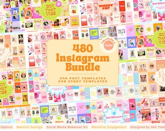 480 Instagram Posts & Stories Instagram Canva Templates