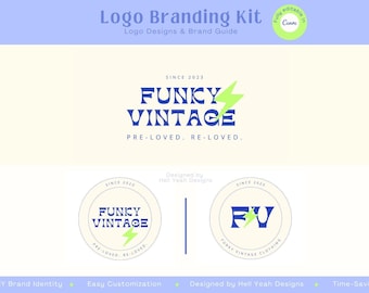 The Funky Vibes Logo Designs & Brand Guide | Editable Canva Templates Branding Pack