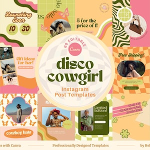 60 modèles de publications Instagram Cowgirl disco Canva