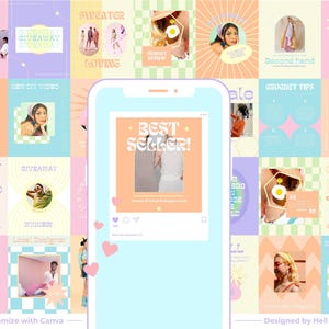 Plantillas de publicaciones de Canva con colores pastel imagen 3