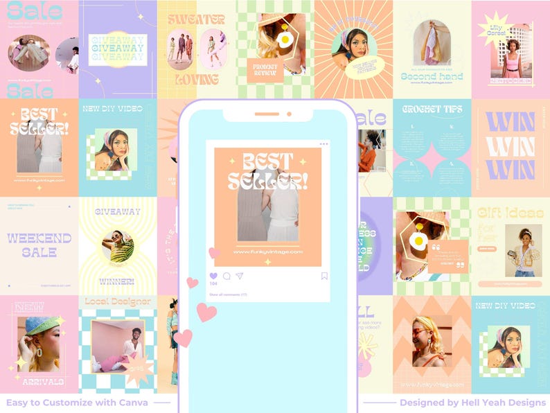 Plantillas de publicaciones de Canva con colores pastel imagen 3