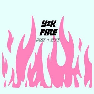 Y2K Fire SVG, 2000s Aesthetic PNG Graphics