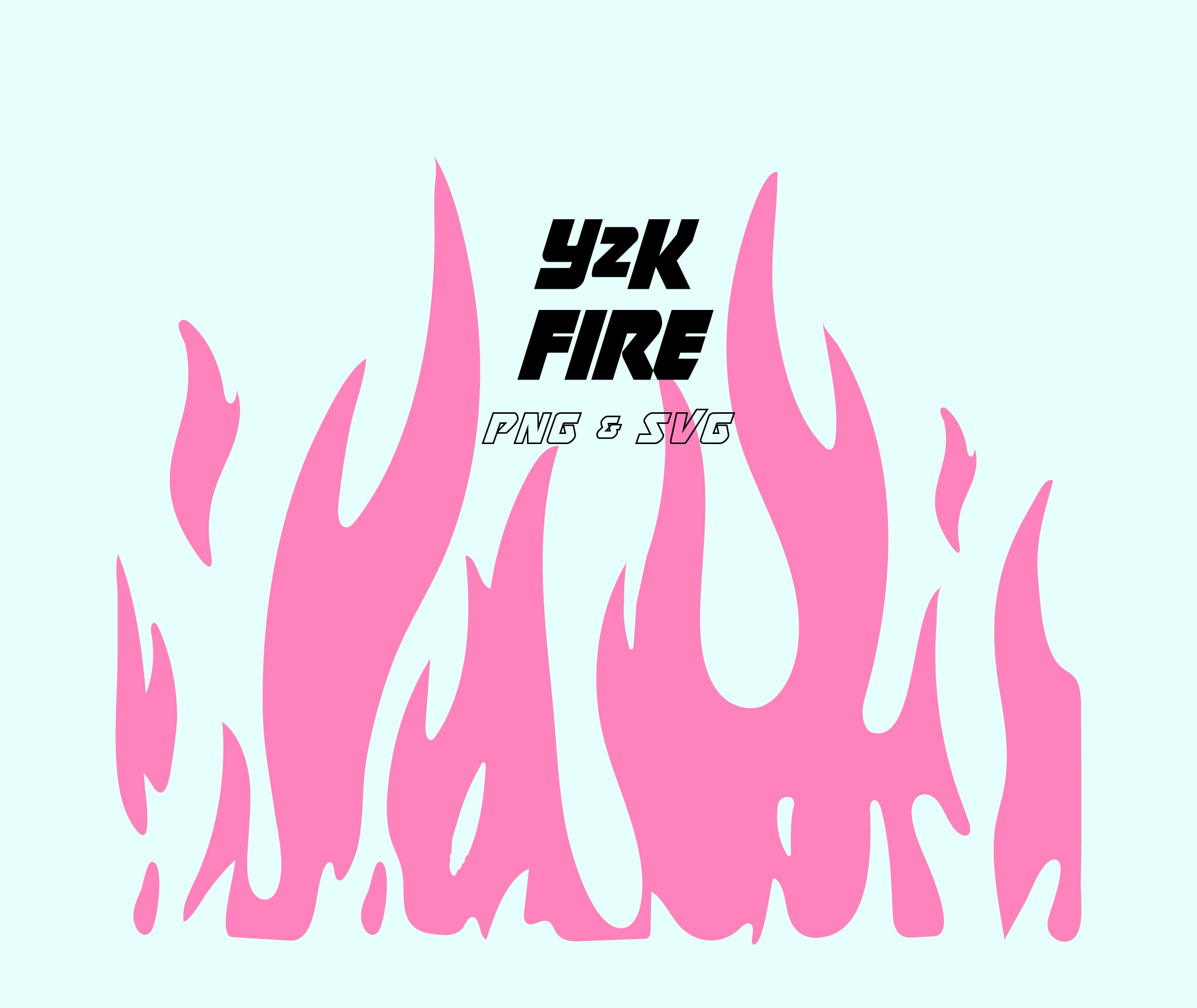 Y2K Fire SVG, 2000s Aesthetic PNG Graphics