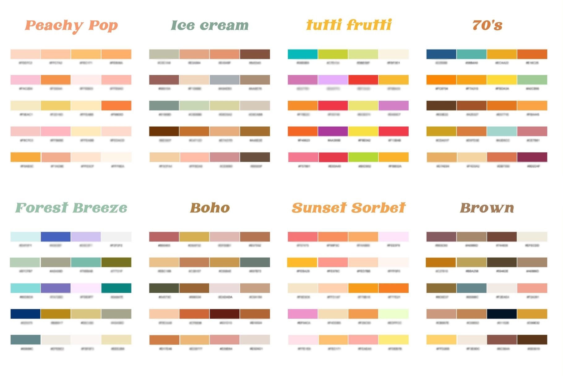 HUGE Color Palette Library - Etsy