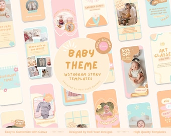 Baby Theme Instagram Story Templates | Fully Editable in Canva