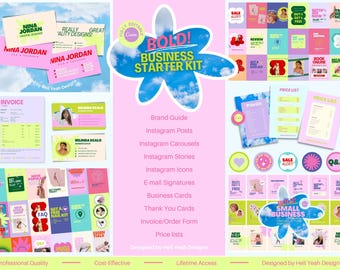 Bold Business Branding Starter Kit | Fully Editable in Canva | Brand Guide Included
