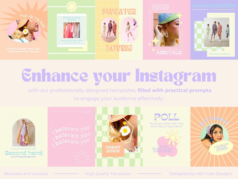 Plantillas de publicaciones de Canva con colores pastel imagen 7