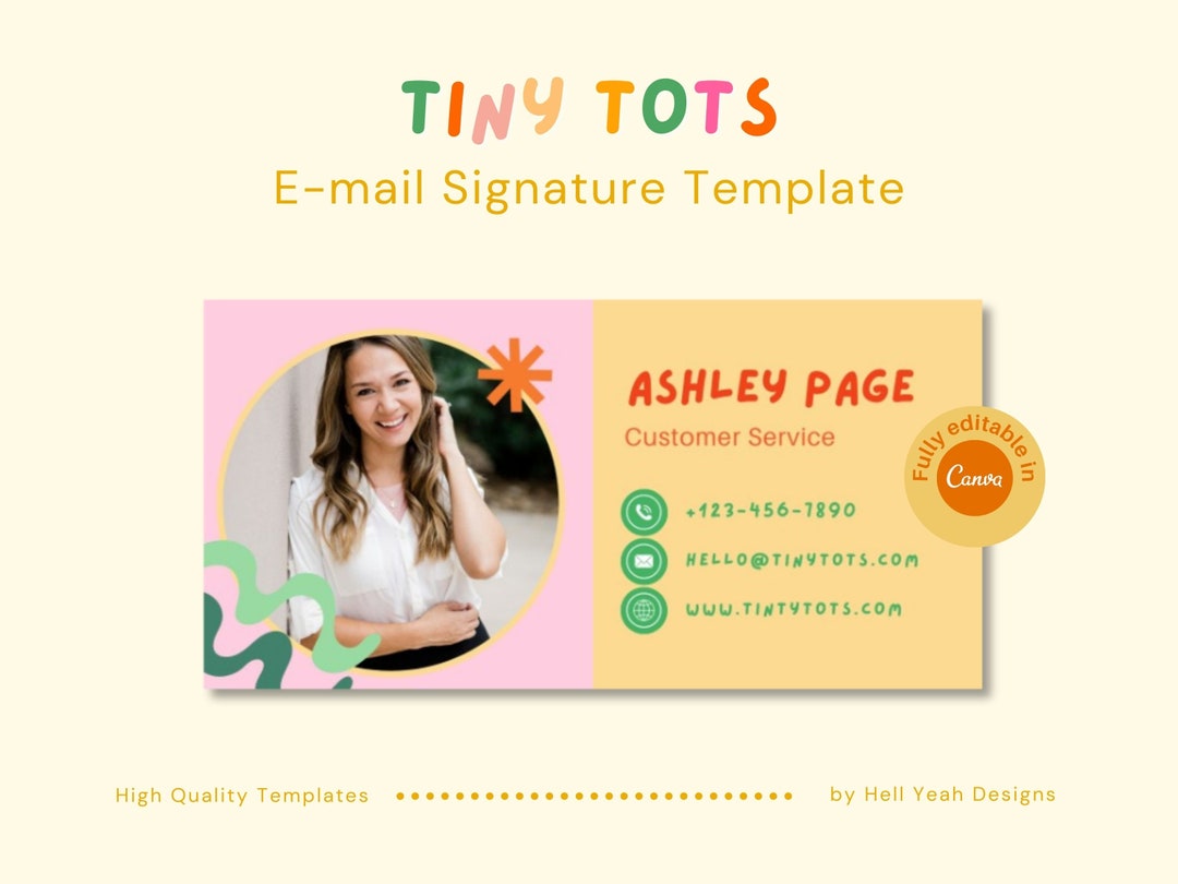 Tiny Tots E-mail Signature Template Design, Edtable in Canva - Etsy